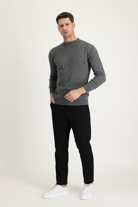 Black Regular Fit Standard Cut Cotton Canvas / Chino Trousers