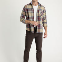 Mid Coffee Regular Fit Standard Cut Lycra Canvas / Chino Trousers