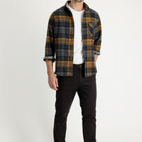 Dark Brown Regular Fit Standard Cut Lycra Canvas / Chino Pants