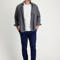 Light Blue Regular Fit Standard Cut Lycra Canvas / Chino Trousers