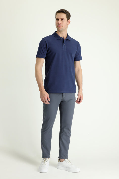 Medium Grey Slim Fit Stretch Canvas / Chino Trousers