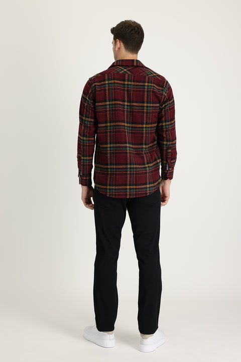 Black Regular Fit Standard Cut Lycra Canvas / Chino Trousers