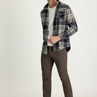 Mid Coffee Regular Fit Standard Cut Lycra Canvas / Chino Trousers