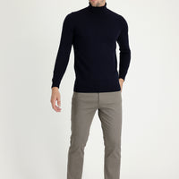 Mid Mink Regular Fit Standard Cut Lycra Canvas / Chino Trousers