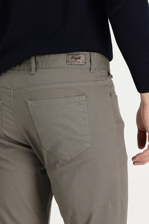 Mid Mink Regular Fit Standard Cut Lycra Canvas / Chino Trousers