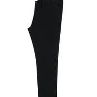 Black Regular Fit Standard Cut Lycra Canvas / Chino Trousers