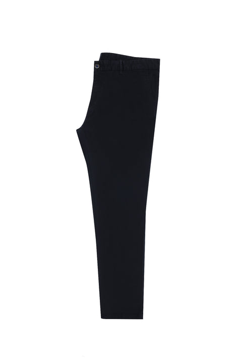 Koyu Lacivert Regular Fit Standart Kesim Likralı Kanvas / Chino Pantolon