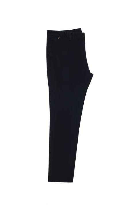 Koyu Lacivert Regular Fit Standart Kesim Likralı Kanvas / Chino Pantolon