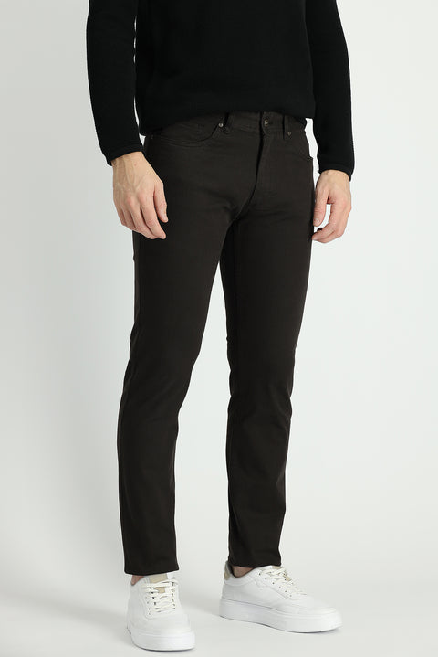 Medium Coffee Slim Fit Stretch Canvas / Chino Trousers