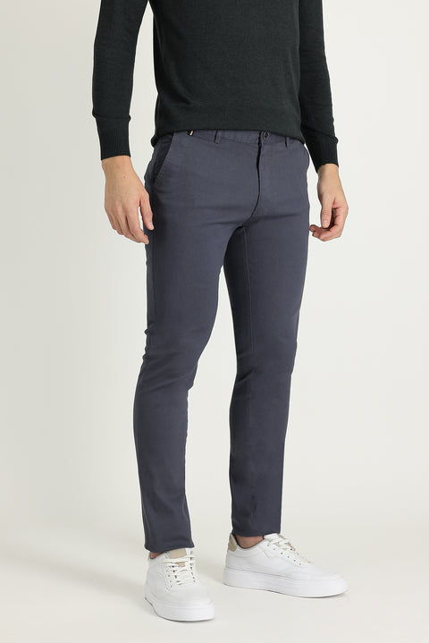 Medium Gray Slim Fit Patterned Sweatpants