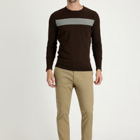 Dark Beige Regular Fit Standard Cut Patterned Sports Trousers