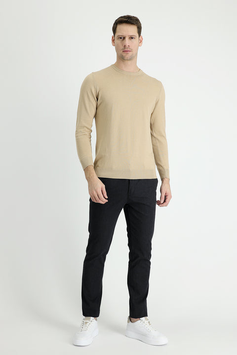 Black Slim Fit Stretch Canvas / Chino Trousers