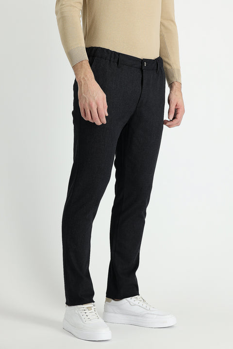 Black Slim Fit Stretch Canvas / Chino Trousers