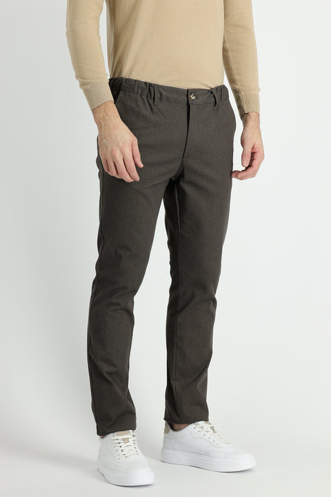Medium Coffee Slim Fit Stretch Canvas / Chino Trousers