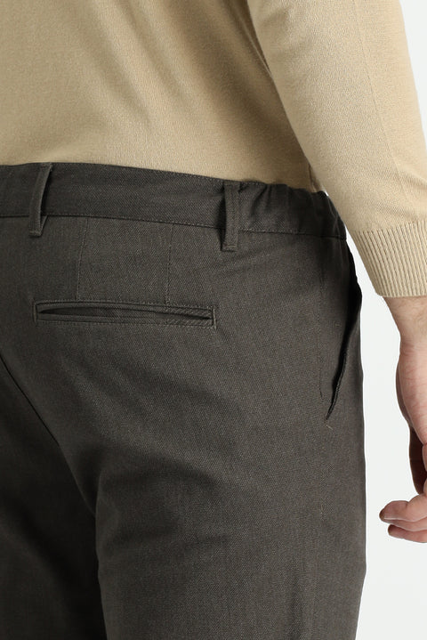 Medium Coffee Slim Fit Stretch Canvas / Chino Trousers