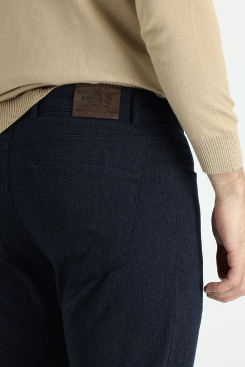 Mid-Navy Slim Fit Stretch Canvas / Chino Trousers