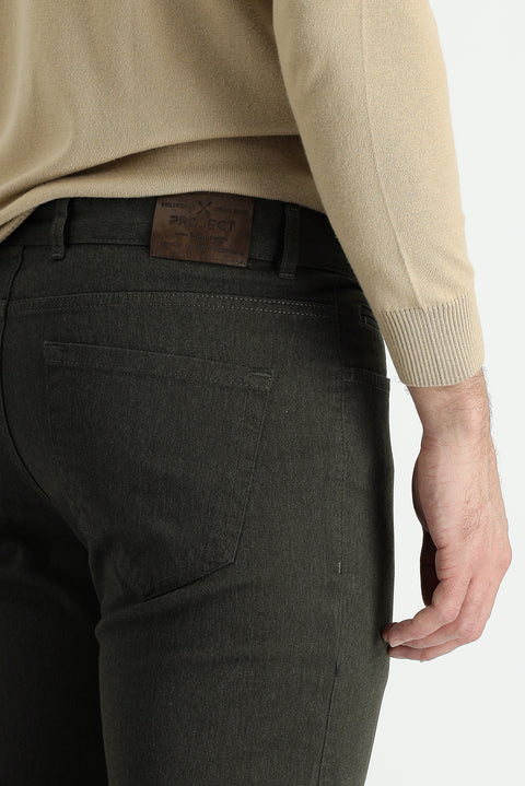 Medium Khaki Slim Fit Stretch Canvas / Chino Trousers