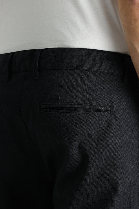 Siyah Slim Fit Dar Kesim Beli Lastikli Likralı Kanvas / Chino Pantolon