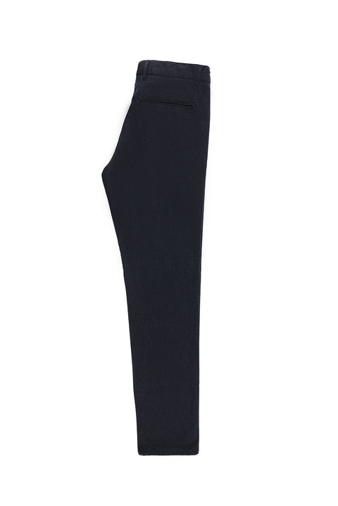 Koyu Lacivert Slim Fit Dar Kesim Beli Lastikli Likralı Kanvas / Chino Pantolon