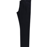 Mid Navy Regular Fit Standard Cut Lycra Canvas / Chino Trousers