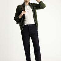 Dark Navy Blue Slim Fit Stretch Canvas / Chino Trousers