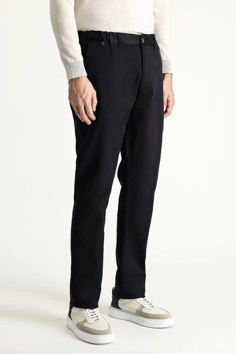 Dark Navy Blue Slim Fit Stretch Canvas / Chino Trousers