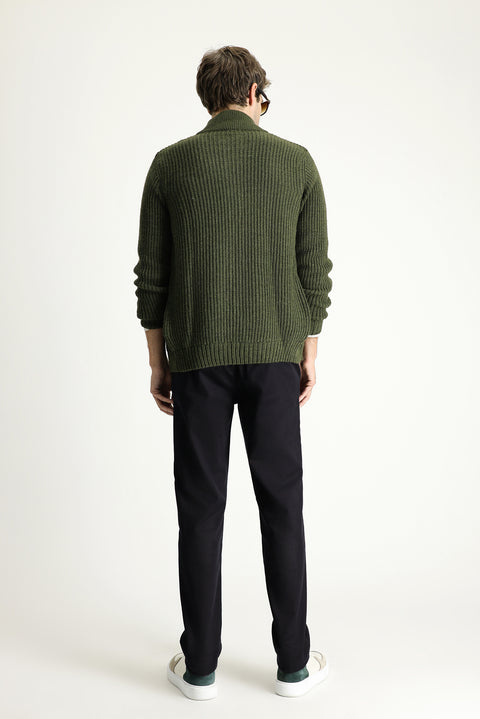 Dark Navy Blue Slim Fit Stretch Canvas / Chino Trousers