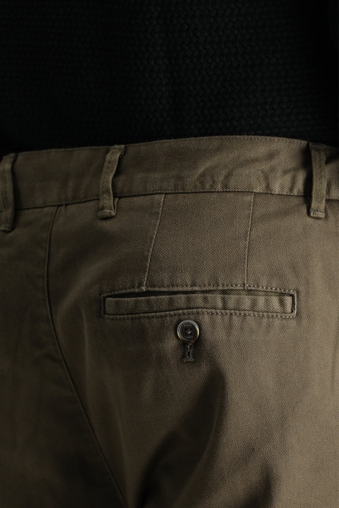 Medium Coffee Slim Fit Stretch Canvas / Chino Trousers