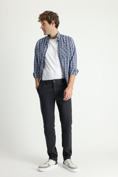 Medium Anthracite Slim Fit Stretch Canvas / Chino Trousers