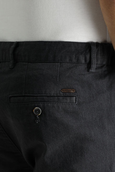 Medium Anthracite Slim Fit Stretch Canvas / Chino Trousers