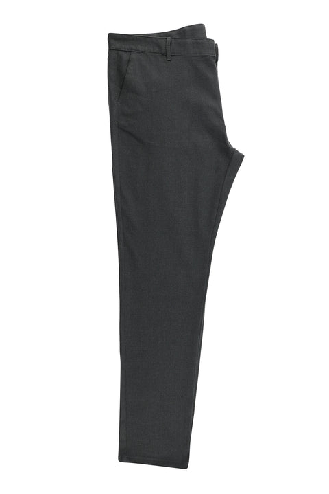 Dark Smoke Regular Fit Standard Cut Patterned Lycra Canvas / Chino Trousers
