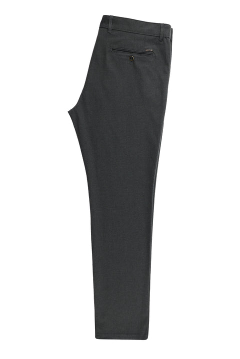 Dark Smoke Regular Fit Standard Cut Patterned Lycra Canvas / Chino Trousers