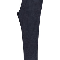 Dark Navy Regular Fit Standard Cut Patterned Lycra Canvas / Chino Trousers