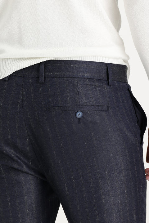 Medium Gray Super Slim Fit Extra Narrow Cut Patterned Classic Fabric Trousers