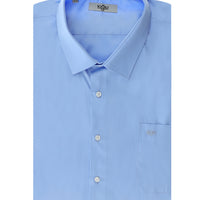 Light Blue Plus Size Long Sleeve Classic Cotton Shirt