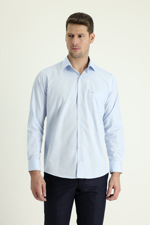 Light Blue Long-Sleeve Classic Cotton Shirt