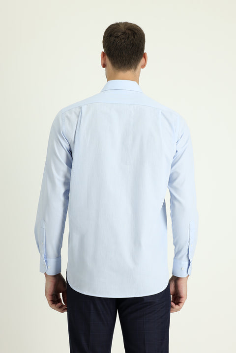 Light Blue Long-Sleeve Classic Cotton Shirt