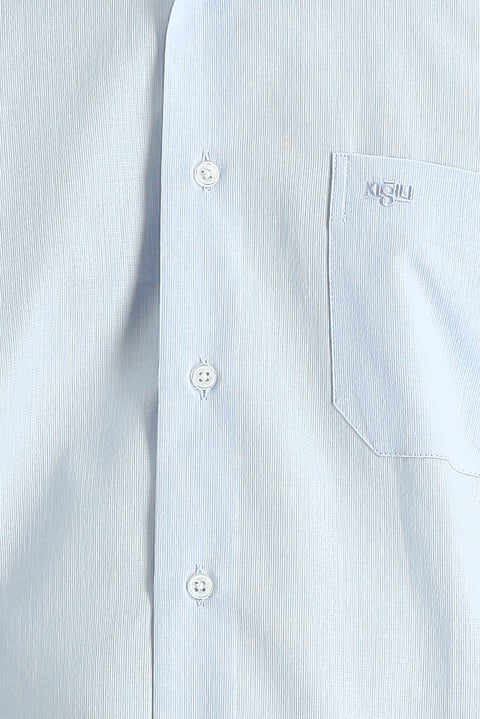 Light Blue Long-Sleeve Classic Cotton Shirt