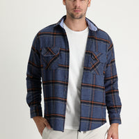 Aviator Blue Long Sleeve Regular Fit Plaid Shacket Lumberjack Shirt