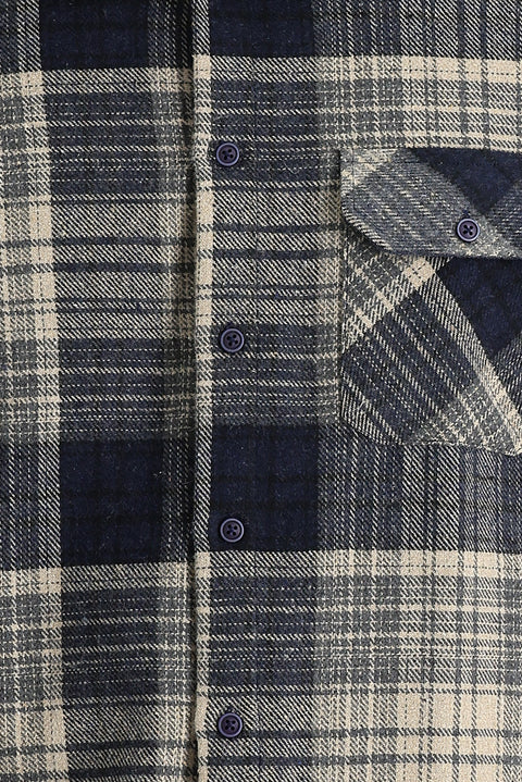 Orta Gri Regular Fit Ekose Shacket Oduncu Gömlek