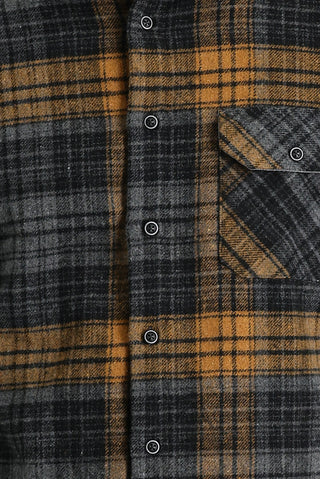 Koyu Füme Regular Fit Ekose Shacket Oduncu Pamuklu Gömlek