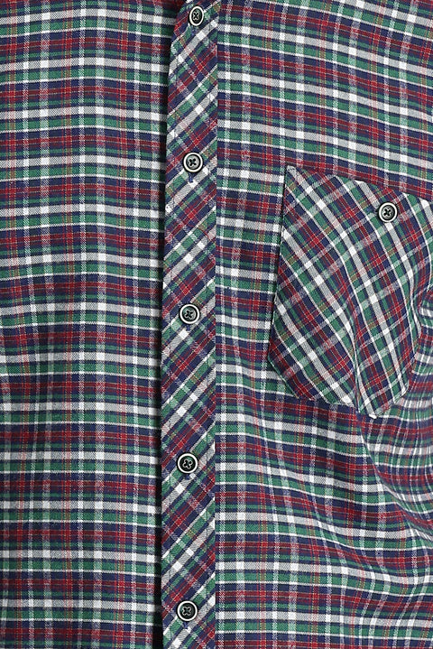 Dark Green Long Sleeve Regular Fit Plaid Lumberjack Cotton Shirt