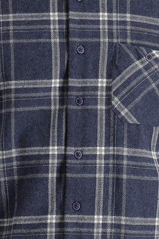  Koyu Lacivert Regular Fit Ekose Shacket Pamuklu Gömlek