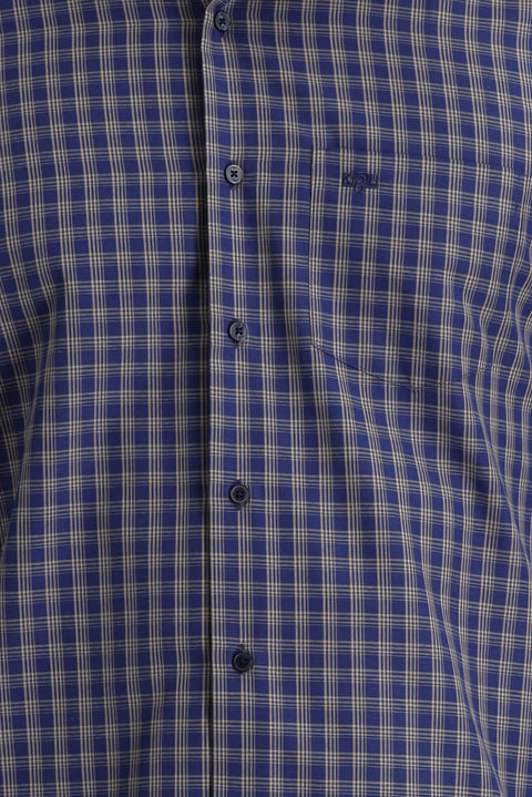 Light Yellow Long Sleeve Regular Fit Plaid Sport Shirt