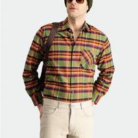 Olive Green Long Sleeve Regular Fit Plaid Lumberjack Cotton Easy-Iron Shirt