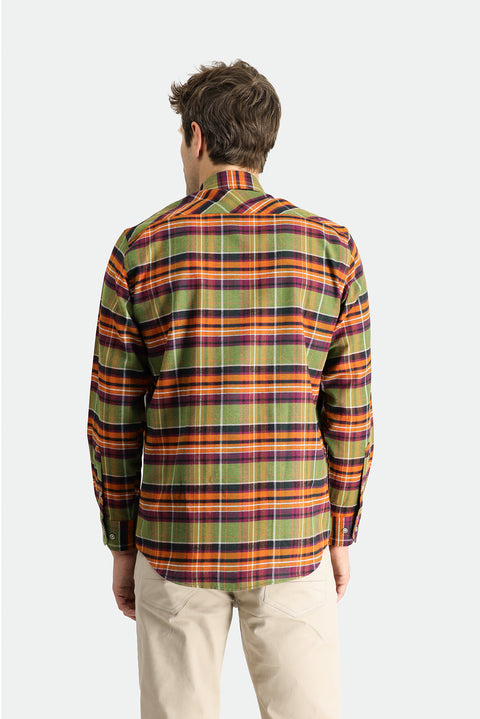 Olive Green Long Sleeve Regular Fit Plaid Lumberjack Cotton Easy-Iron Shirt