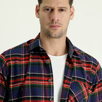 Dark Red Long Sleeve Regular Fit Plaid Lumberjack Cotton Easy Iron Shirt