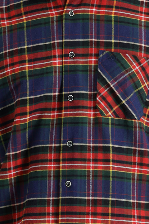 Dark Red Long Sleeve Regular Fit Plaid Lumberjack Cotton Easy Iron Shirt