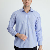 Dark Blue Long-Sleeve Classic Plaid Shirt