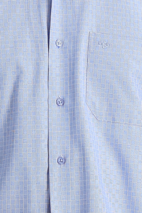 Dark Blue Long-Sleeve Classic Plaid Shirt